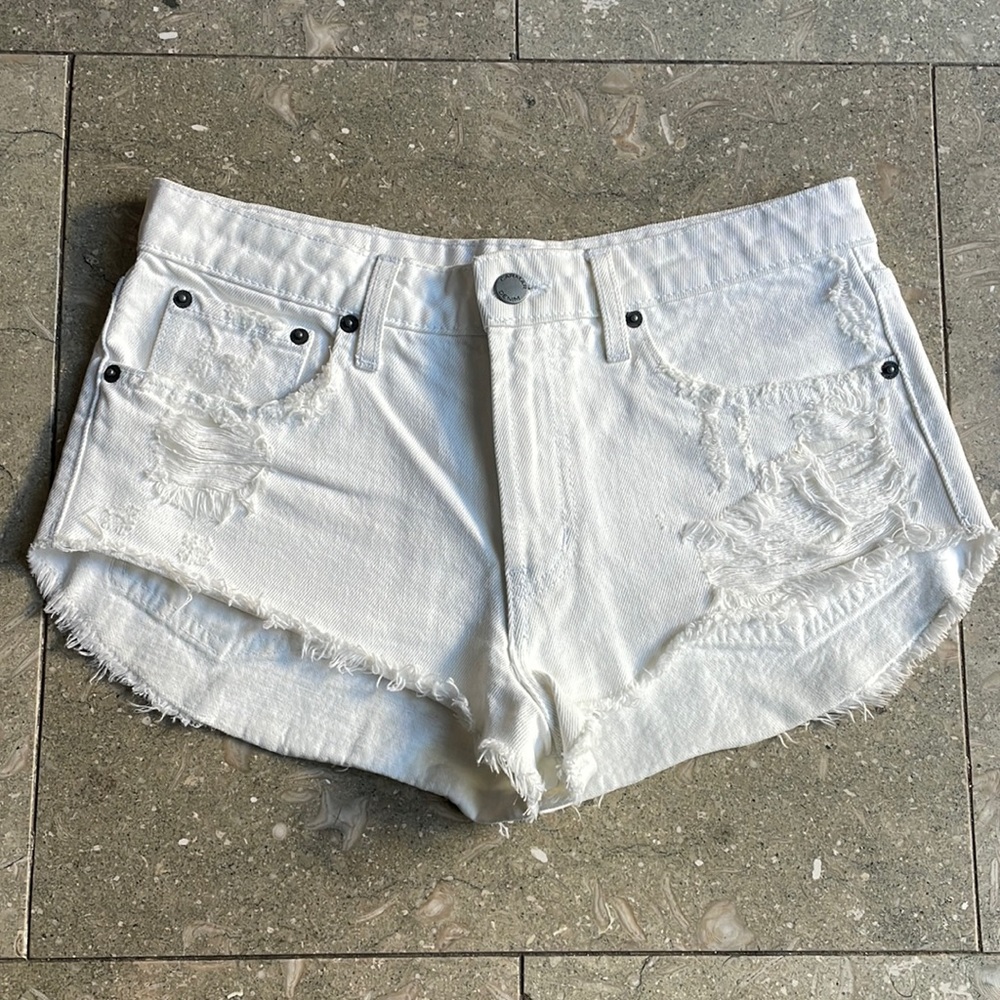 CARMAR white denim cutoffs